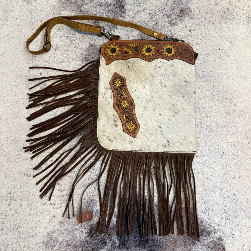 American Darling cowhide tooled leather purse